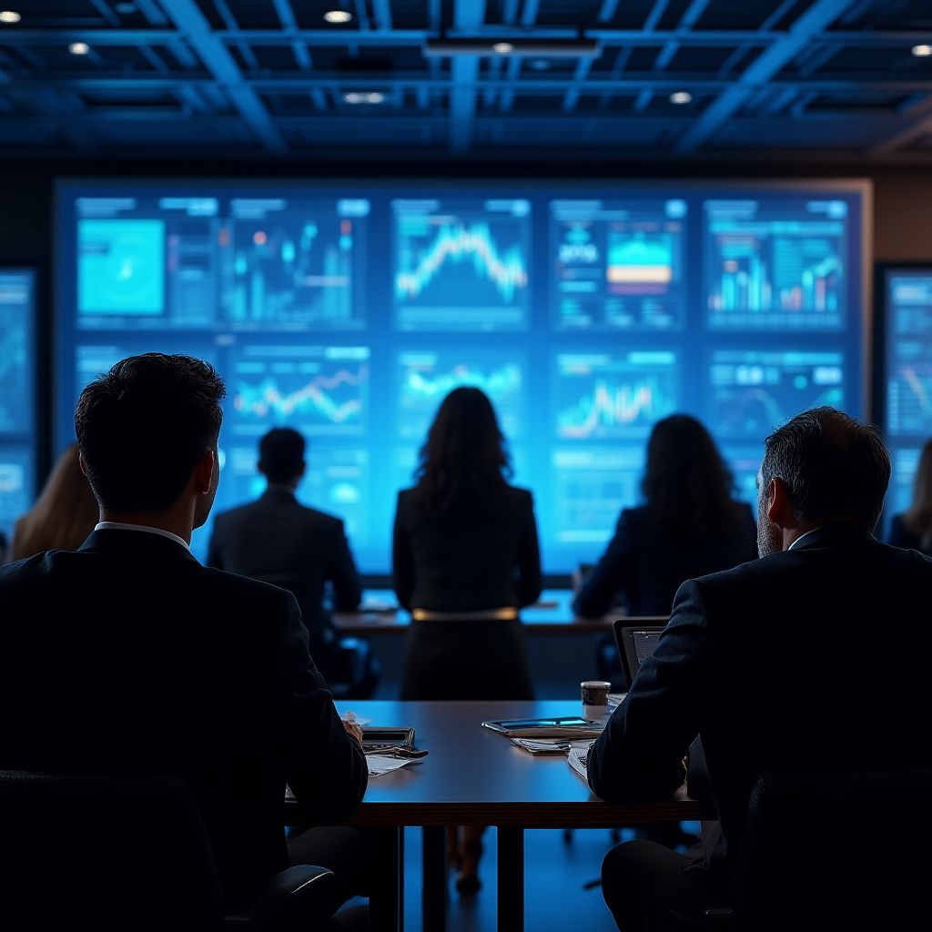 Equipo analizando datos financieros